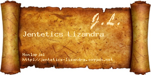 Jentetics Lizandra névjegykártya