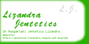 lizandra jentetics business card